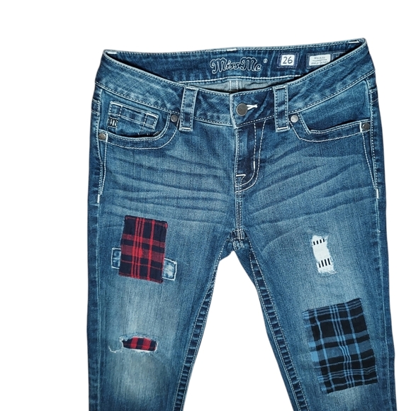 Miss Me Patchwork Ankle Skinny Jeans - Picture 2 of 7
